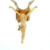 18K gold Jesus cross pendant with diamonds religious jewelry