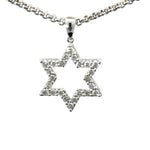 Magen David diamond pendant white gold elegant design