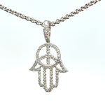 elegant diamond Hamsa necklace pendant
