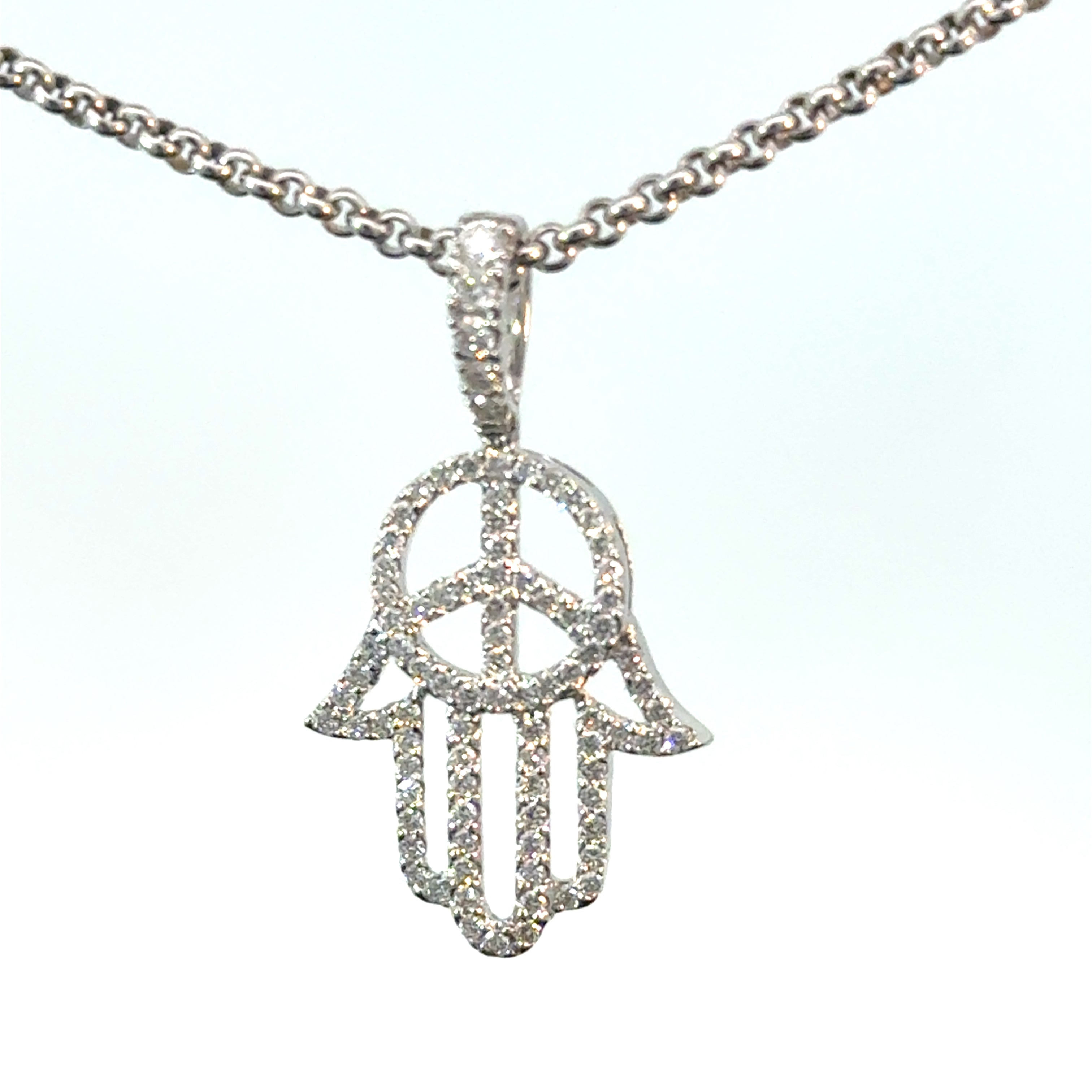elegant diamond Hamsa necklace pendant