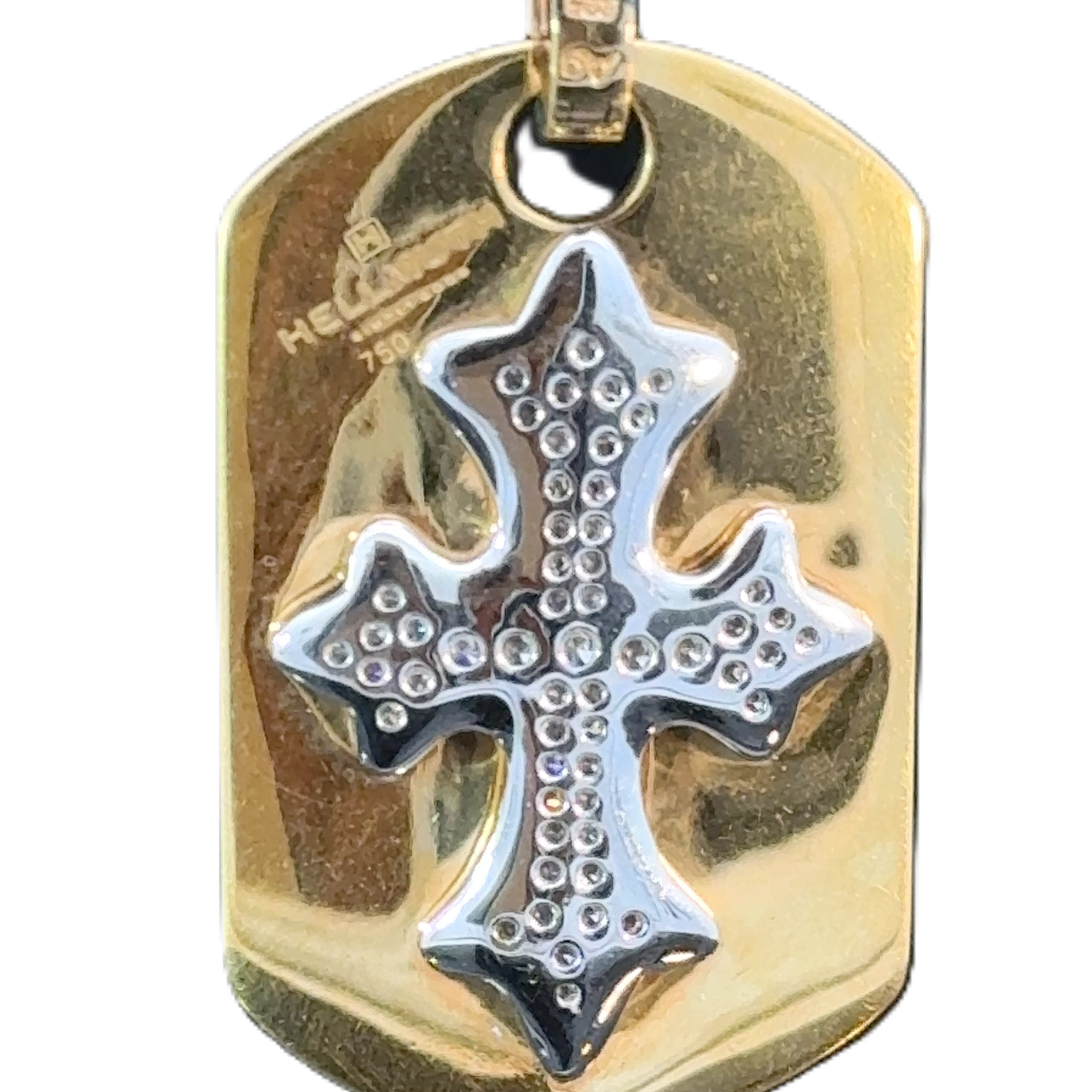 luxury diamond cross pendant in solid gold templar design
