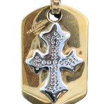 luxury diamond cross pendant in solid gold templar design