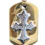 luxury diamond cross pendant in solid gold templar design