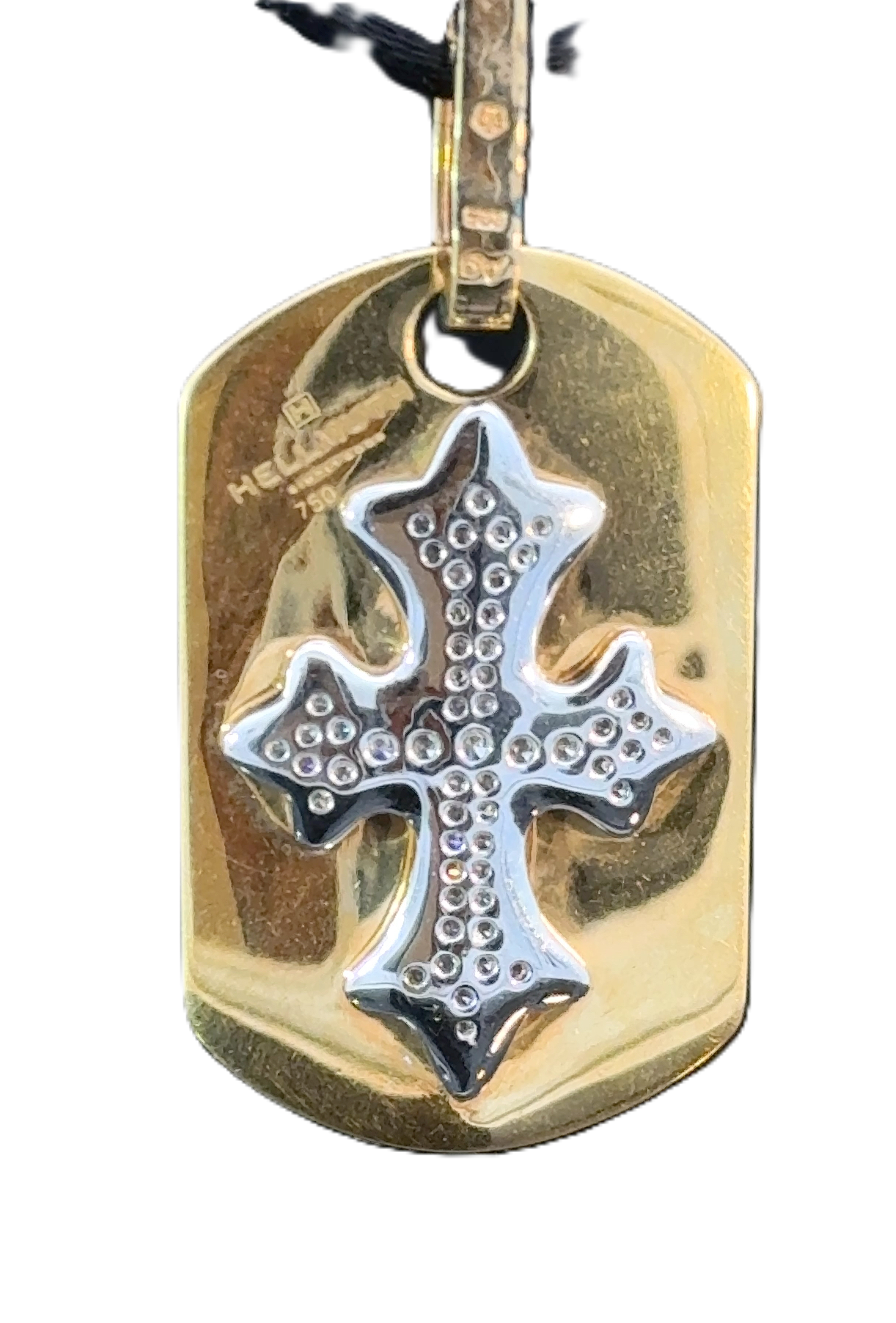 luxury diamond cross pendant in solid gold templar design