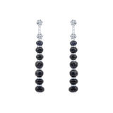 Sapphire Beads Earrings with Diamonds