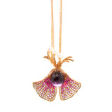 2 in 1 Necklace and Brooch with Amethyst Sapphires and Diamonds