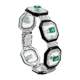Art Deco Emerald Crystal Bracelet