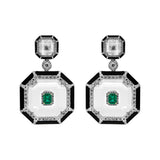 Art Deco Emerald Crystal Earrings