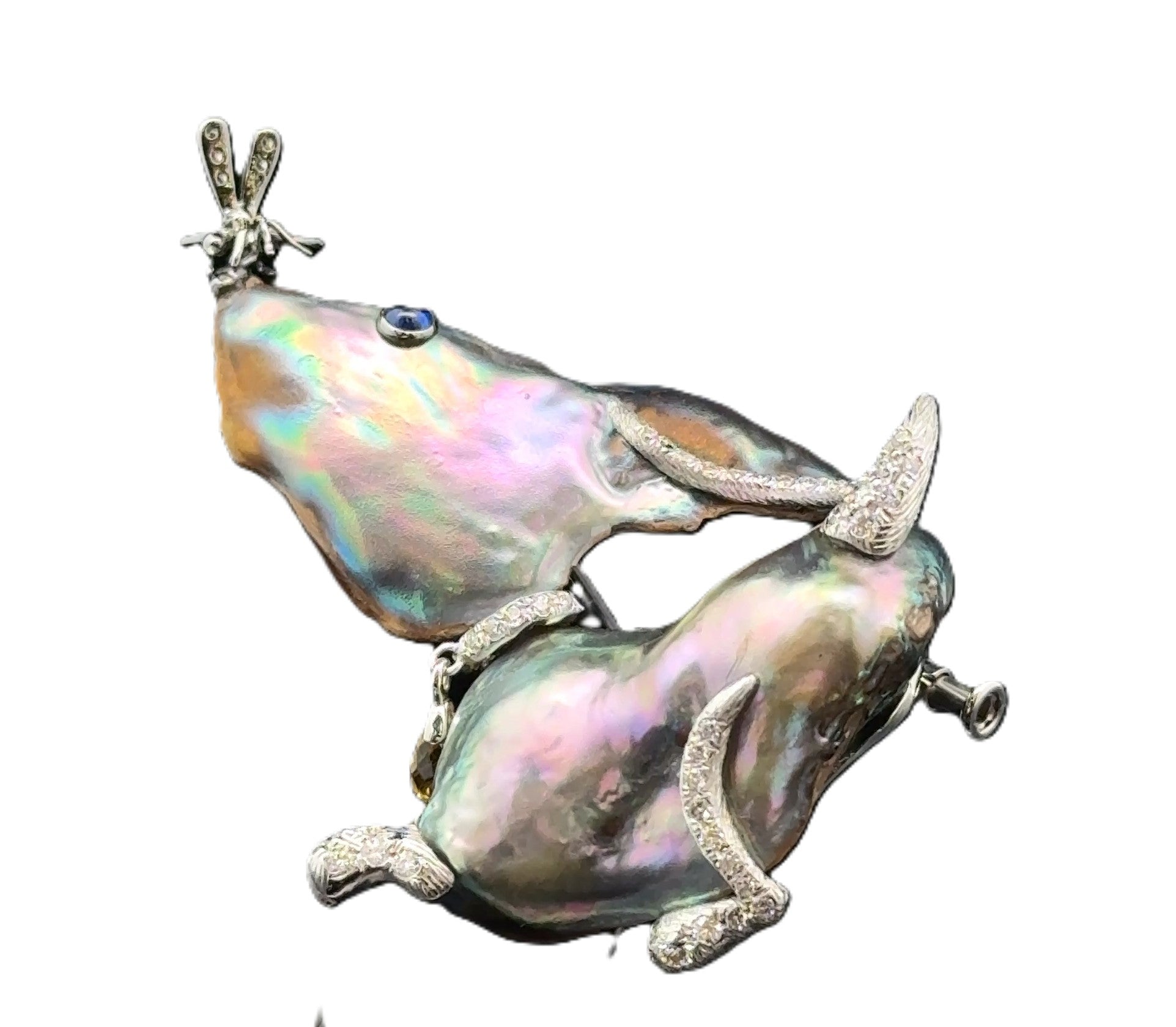 luxury dog lover brooch gemstone jewelry