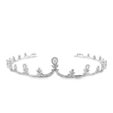 Diamond Floral Motif Tiara in White 18K Gold