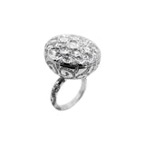 Busatti Ruby & Diamond Opening Ring 18K White Gold – High Jewelry Statement Piece