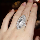 Busatti Marquise Diamond Ring 18K White Gold – Opening Statement Ring