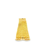 Exceptional Handcrafted 18K Yellow Gold Mesh Bracelet with Sapphire Clasp