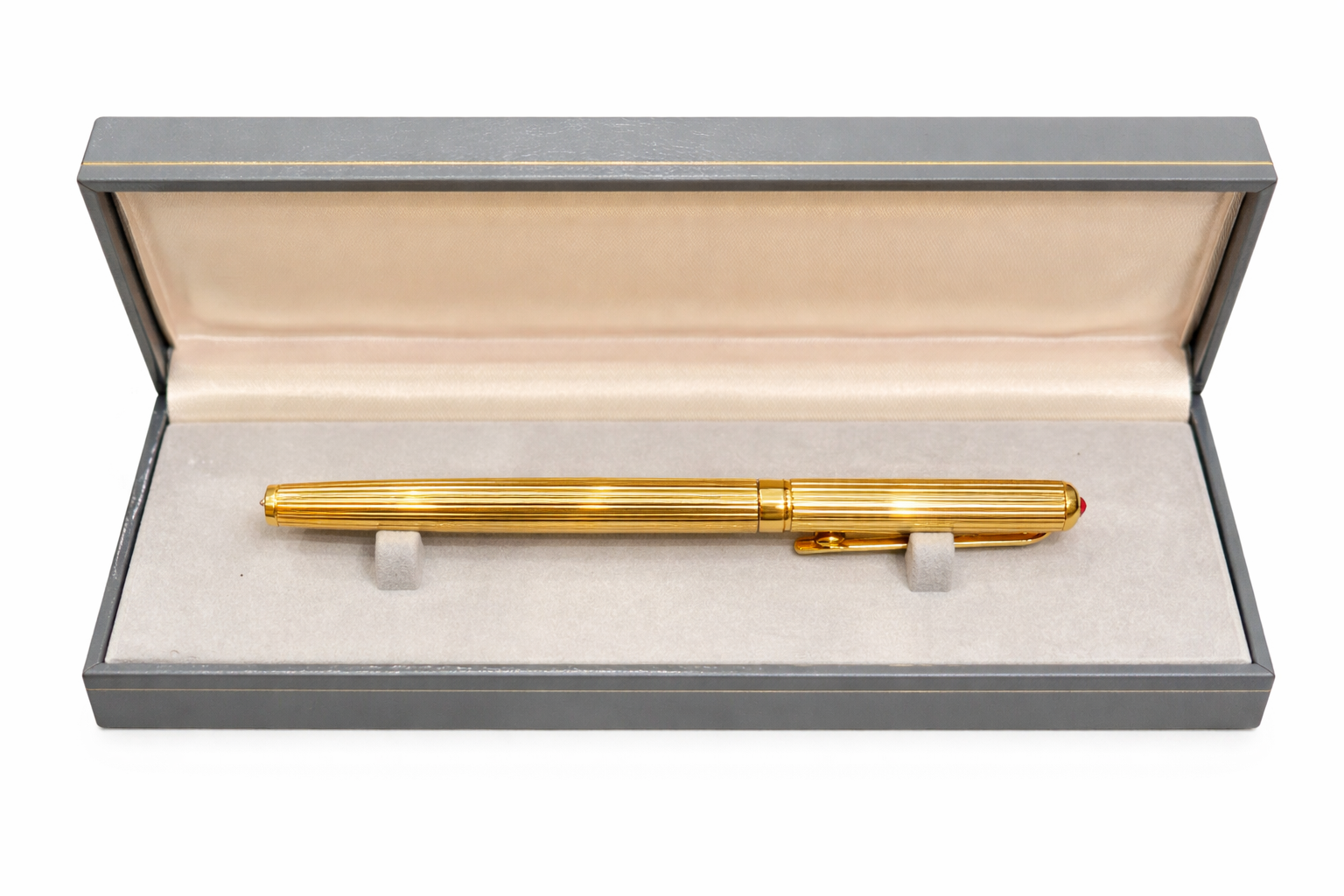 Barberis gold fountain pen with ruby detail