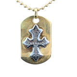 18K Solid Gold Cross Pendant with Natural Diamonds 0.61 ct – Templar Style Luxury Jewelry