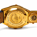 Breitling Chronomat K13050.1 18K gold caseback engraving with serial number and Swiss chronograph markings