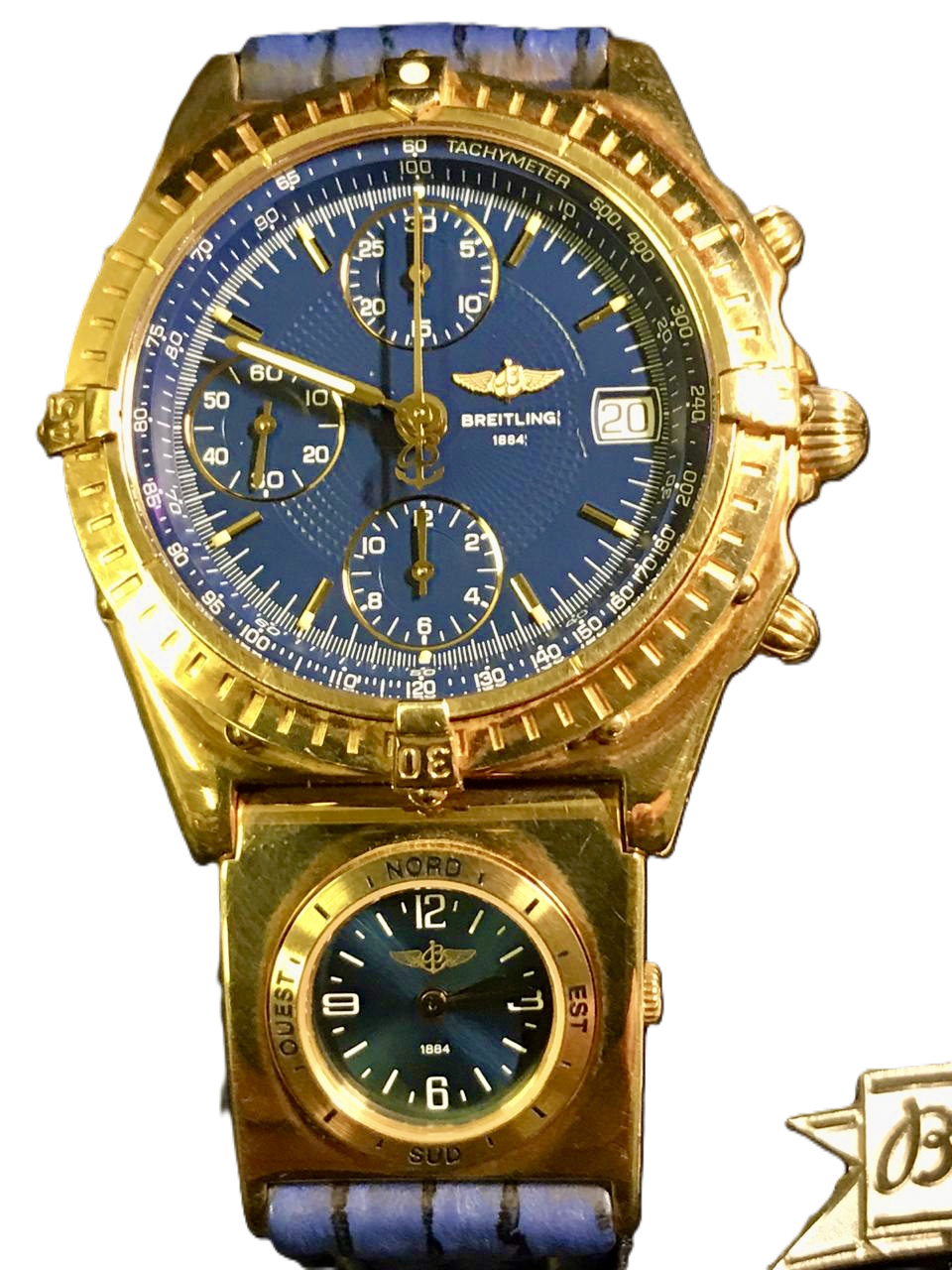 Breitling Chronomat K13050.1 18K gold caseback engraving