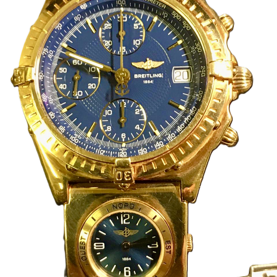 Breitling Chronomat K13050.1 18K gold caseback engraving