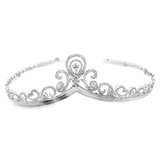 White 18K Gold Scrollwork Tiara with Diamonds Pear-Shaped Center