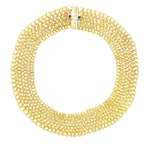 Handwoven 18K Yellow Gold Collier with Sapphire Clasp – Timeless Haute Joaillerie