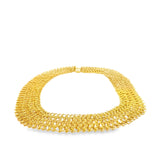 Handwoven 18K Yellow Gold Collier with Sapphire Clasp – Timeless Haute Joaillerie