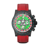 Cronus Art Chrono Legend Card Master CM016-032 automatic chronograph watch featuring an artistic card-inspired dial, NTPT carbon fiber case, custom movement, and premium nautical canvas calf leather strap.