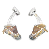 Deakin & Francis Horse Head Cufflinks in Sterling Silver with Enamel
