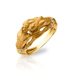 Eden Ring by Carrera in 18K yellow gold with diamonds, sculptural fine jewelry design
