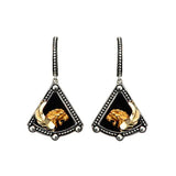 Carrera y Carrera Babylon Earrings 18K Gold & Sterling Silver 925 with Onyx – Luxury Designer Jewelry