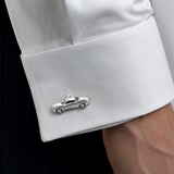 Bentley 18K White Gold Car Cufflinks with Diamond Wheels – Luxury Automotive Jewelry