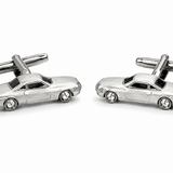 Aston Martin 18K White Gold Car Cufflinks with Diamond Wheels