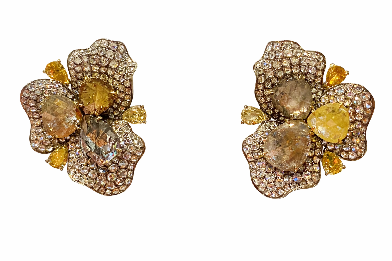 floral diamond earrings and ring set luxury jewelry