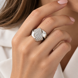 Stefan Hafner Modern 0.87 ct Diamond Pavé Wrap Cocktail Ring in 18K White Gold
