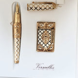 S.T. Dupont Versailles limited edition set with gold fountain pen and lighter in original presentation box