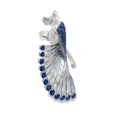 Blue Sapphire & Diamond Earrings | VVS-VS | 18K White Gold | Royal Jewellery