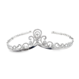 White 18K Gold Scrollwork Tiara with Diamonds Pear-Shaped Center