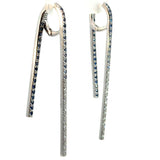 Stefan Hafner Diamond Drop Earrings 18K White Gold Blue & White Diamonds