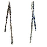 Stefan Hafner Diamond Drop Earrings 18K White Gold Blue & White Diamonds