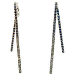 Stefan Hafner Diamond Drop Earrings 18K White Gold Blue & White Diamonds