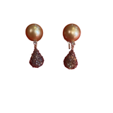 Earrings Titanium with Cognac Diamonds