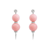 Pink Opal Earrings with Diamonds