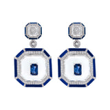 Art Deco Sapphire Rock Crystal Earrings