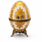 luxury porcelain faberge style egg gold italian decor