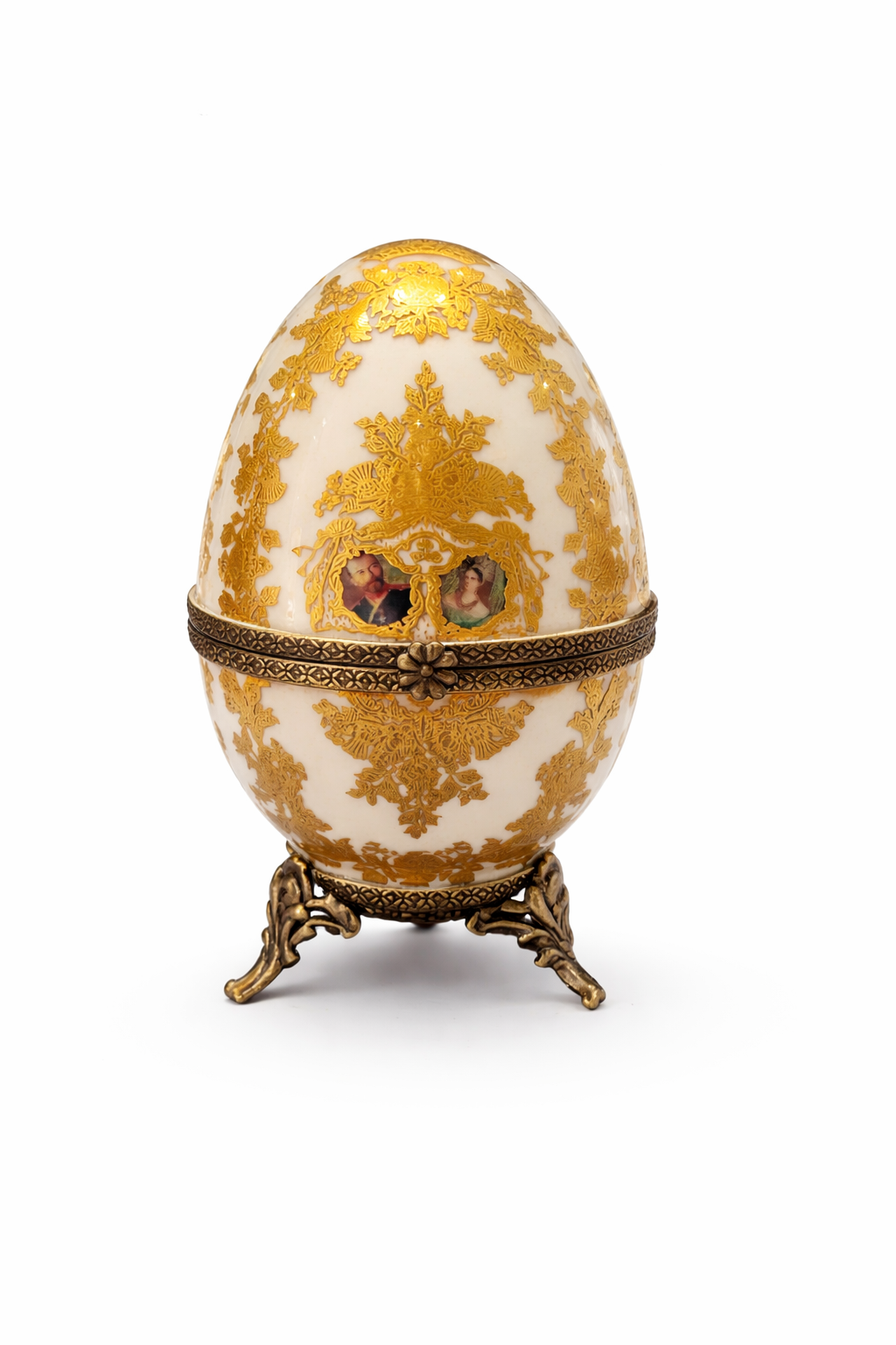 luxury porcelain faberge style egg gold italian decor
