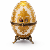 luxury porcelain faberge style egg gold italian decor