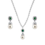 Emerald and South  Sea Pearls Set