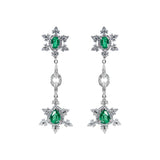 Diamond Earrings with Emeralds