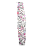 Multi-Color Cabochon Star Sapphire Bracelet in White Gold with rose cut diamonds