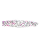 Multi-Color Cabochon Star Sapphire Bracelet in White Gold with rose cut diamonds