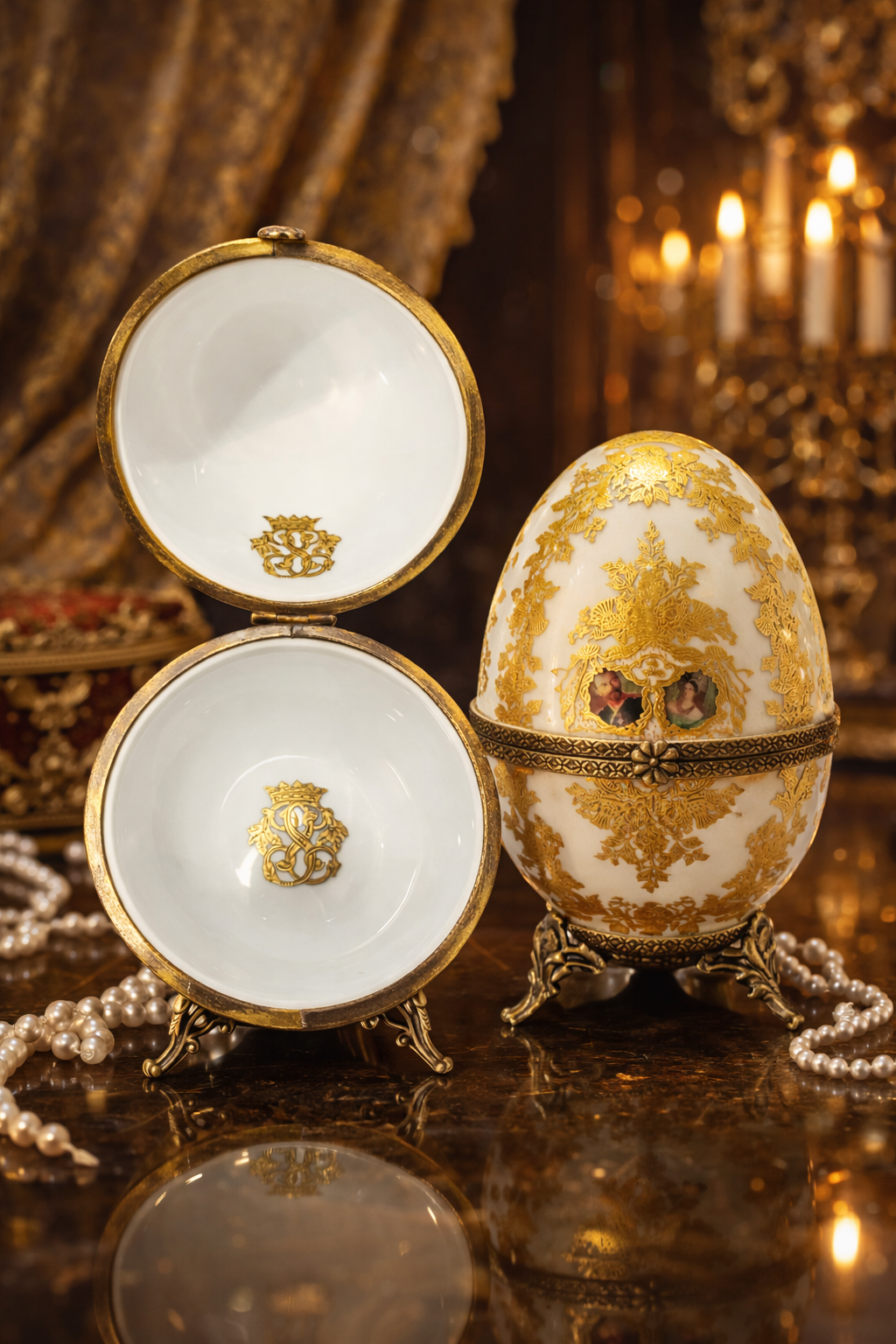 italian porcelain decorative egg luxury collectible